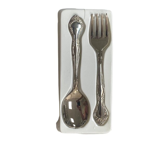 Honors Baby Silverplated Spoon & Fork Set - Picture 3 of 7